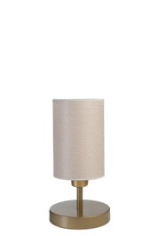 Opviq Lámpara de Mesa Crema y Dorado